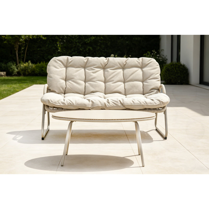 Canapé d'extérieur en métal avec coussin