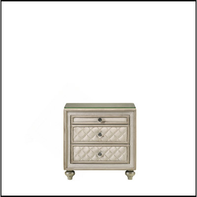 Table de chevet beige en velours