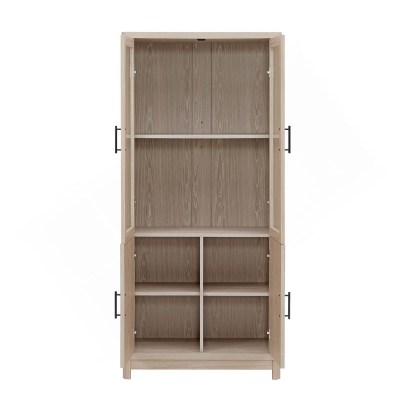 Bookcase Cabinet In Whitewashed Oak, Oak