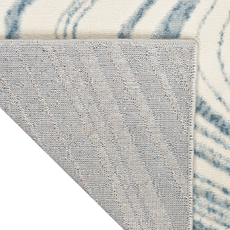 Area Rug in Blue/Ivory, Rectangle 5'3" x 7'3"