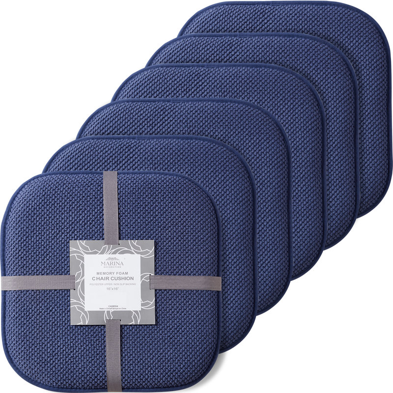Coussin de siège en mousse viscoélastique épais et confortable Saurya Premium, Bleu marine