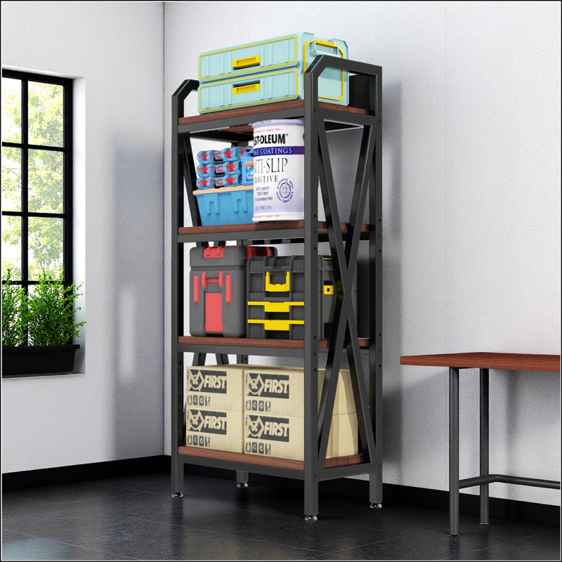 Étagère de rangement 56,30 po à 4 niveaux, (4 tablettes) H 55,12 po x l 25,59 po x P 15,75 po