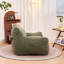 Fauteuil à billes surdimensionné en velours côtelé vert avec accoudoirs - Salon confortable pour adultes, salon et chambre à coucher