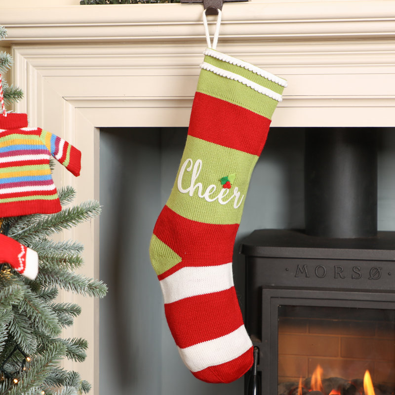 Cheer Candy Striped Knit Stocking