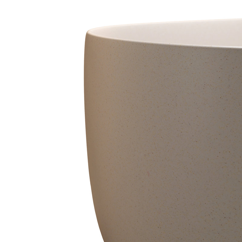 Beige 47'' Solid Surface Freestanding Soaking Tub, Resin Stone Material, Wear- And 47-Inch Bathtub Of Surface, With Overflow Pop-Up Drain, Smooth Rounded Edges