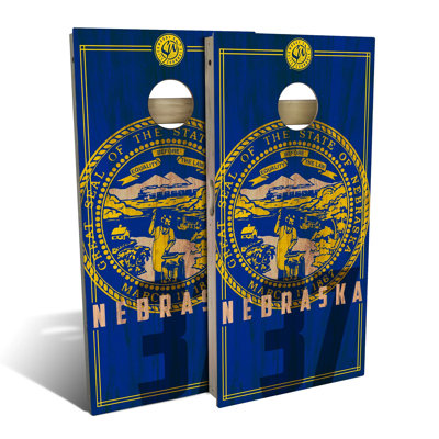 Nebraska State Flag 2.0 Cornhole Board Set | Includes (2) Boards, (8) Bags & Optional Accessories