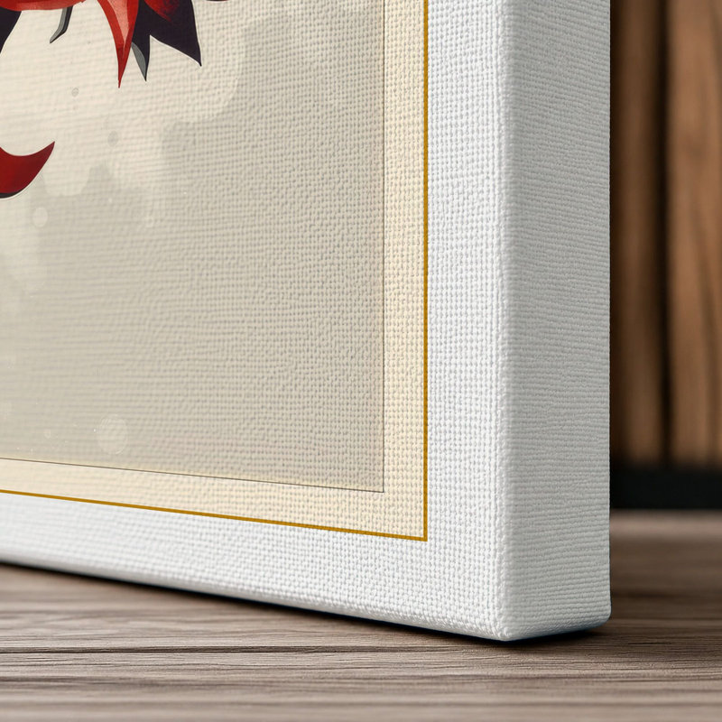 Pomegranate Branch Japandi - Wrapped Canvas, 30x20 - 76.2 x 50.8 cm, White Border