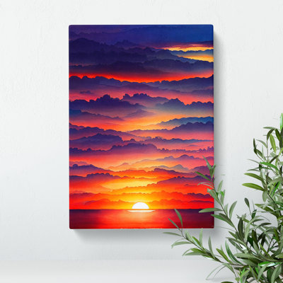 An Awesome Ocean Sunset - Wrapped Canvas