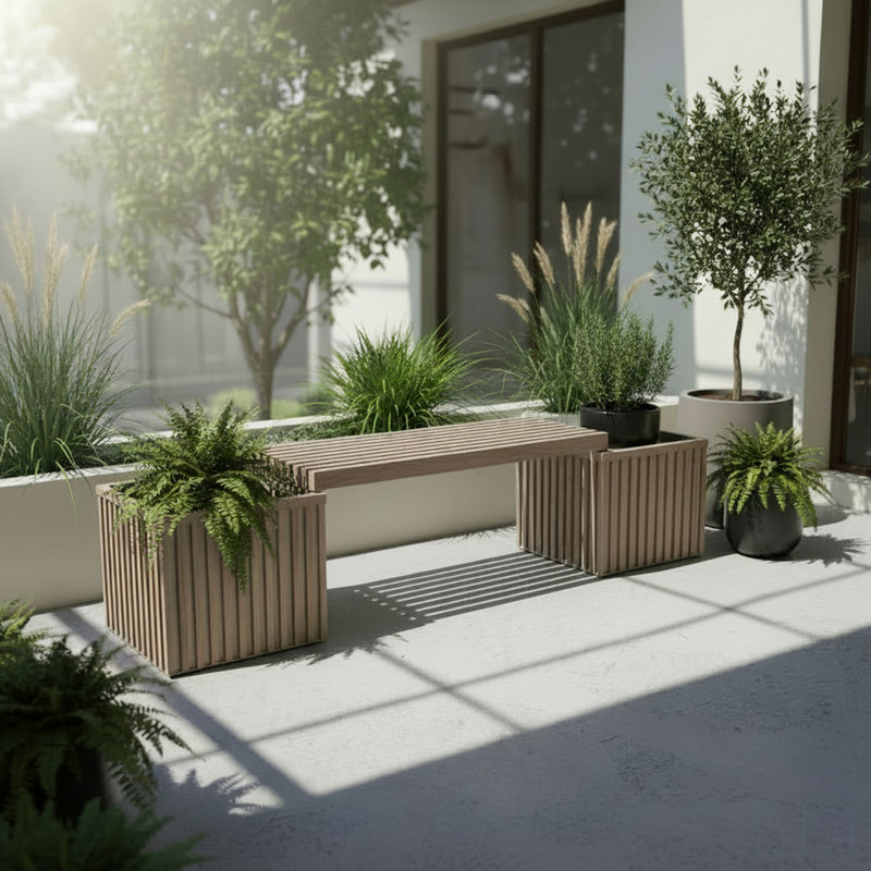 Grove Planter Bench - Ash Brown