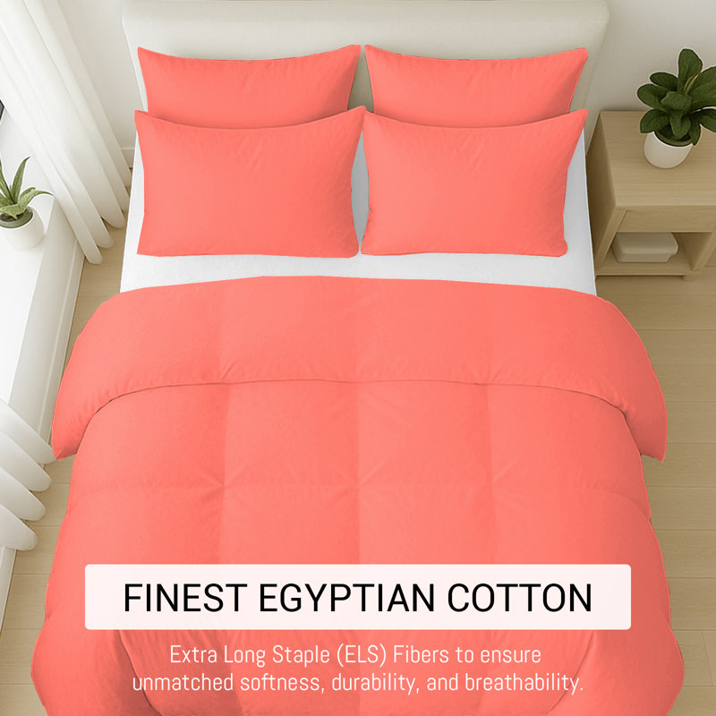 Cotton Solid Colour Duvet Cover Set with Pillow Shams, Super King Duvet Cover + 2 Shams