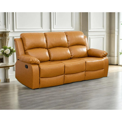 Canapé inclinable en similicuir de 78,5 po avec table rabattable Jaci