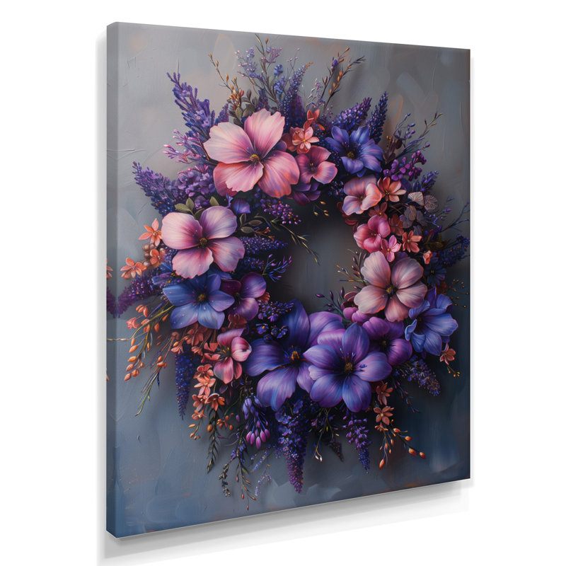 Guirlande de fleurs Regal, Toile tendue, H 32 po x l 16 po