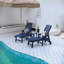Méridienne avec table d'appoint, méridienne surdimensionnée 3 pièces avec texture en bois, méridienne de patio toutes saisons avec 5 positions, porte-tasses-274905905