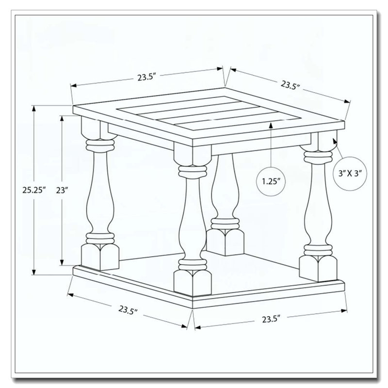 Table d'appoint antique couleur café