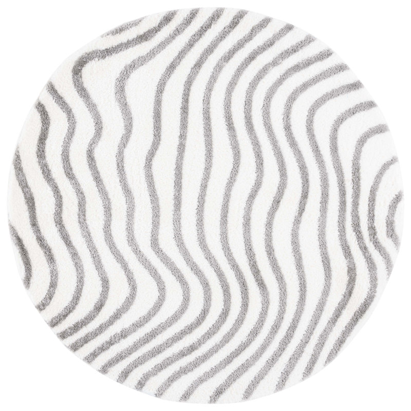 Katalena Tahoe Shag Performance Abstract Rug, Round 6'7"