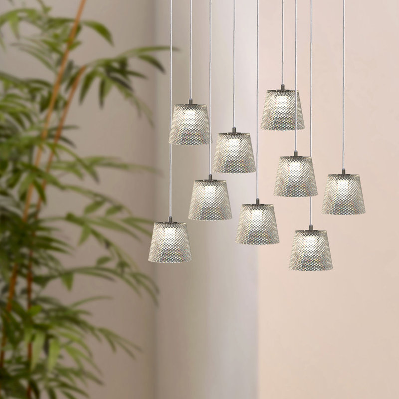 Luminaire suspendu conique à 9 lumières Emerie