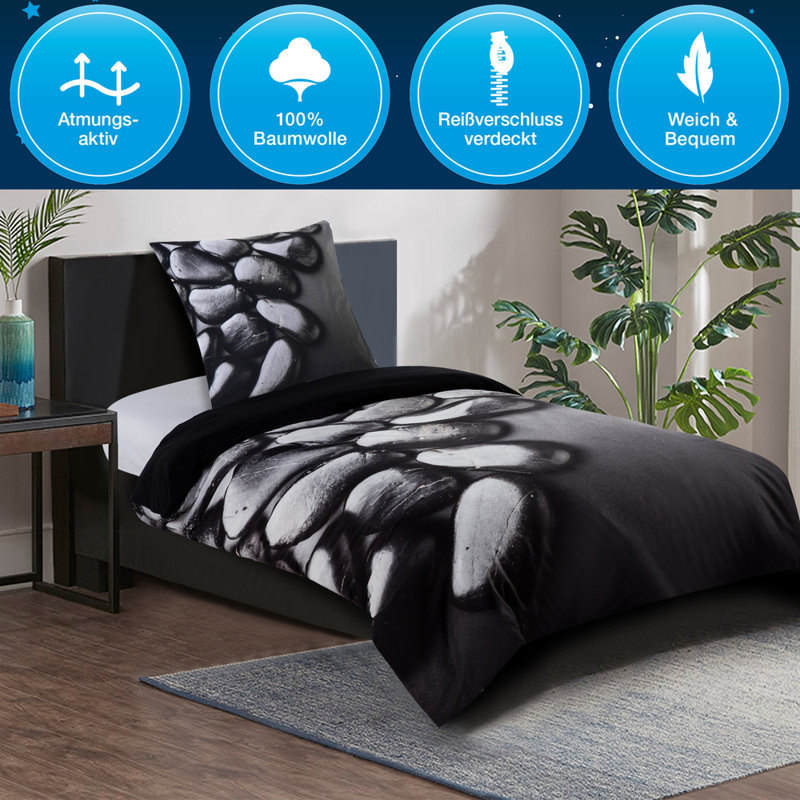 Cotton No Pattern Duvet Cover Set with Pillowcases