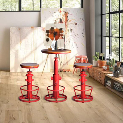 Dining Table Pine Round Solid Wood Top Metal Base Dining Table