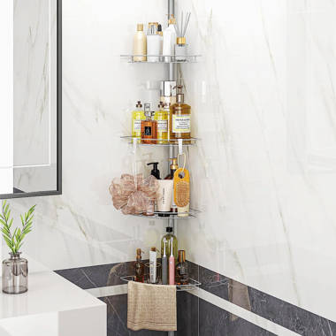 J&v Textiles Rustproof Shower Caddy Corner For Bathroom,bathtub Storage  Organizer For Shampoo Accessories,3 Or 4 Tier Adjustable Shelves With  Tension Pole,up To 8 Feet : Target