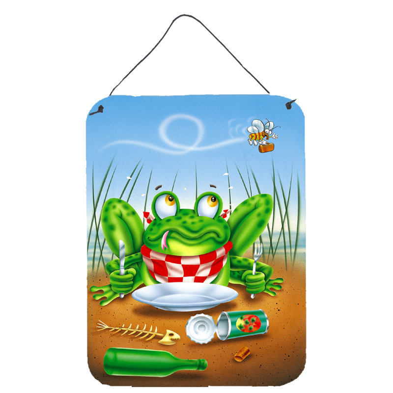 Décoration murale joyeuse à plaque de grenouille