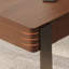 Bureau rectangulaire à 2 tiroirs brun noyer + kaki + argent manufacturé + acier inoxydable-356443474-356443468