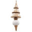 Ensemble de 6 ornements en forme de glaçon eucalyptus 2 po x 2 po x 6 po bois naturel / blanc
