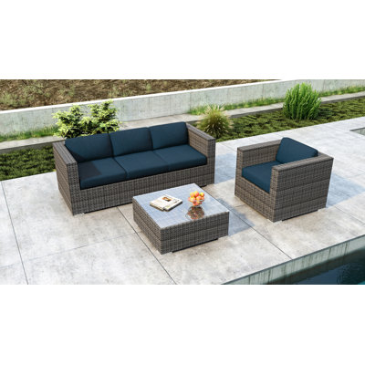 Ensemble de canapé 3 pièces avec coussin Sunbrella Ballu