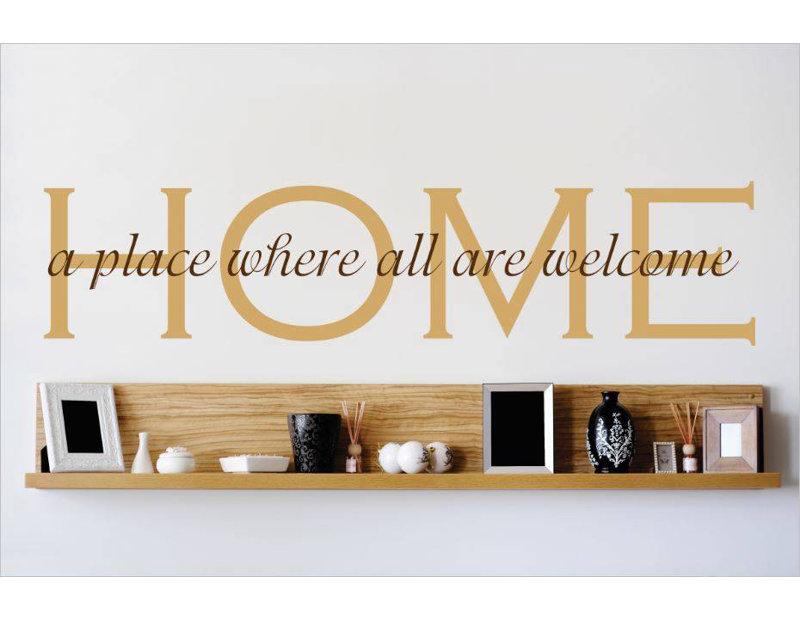 Text & Numbers Wall Decal, 10" H x 40" W x 0.16" D, Brown