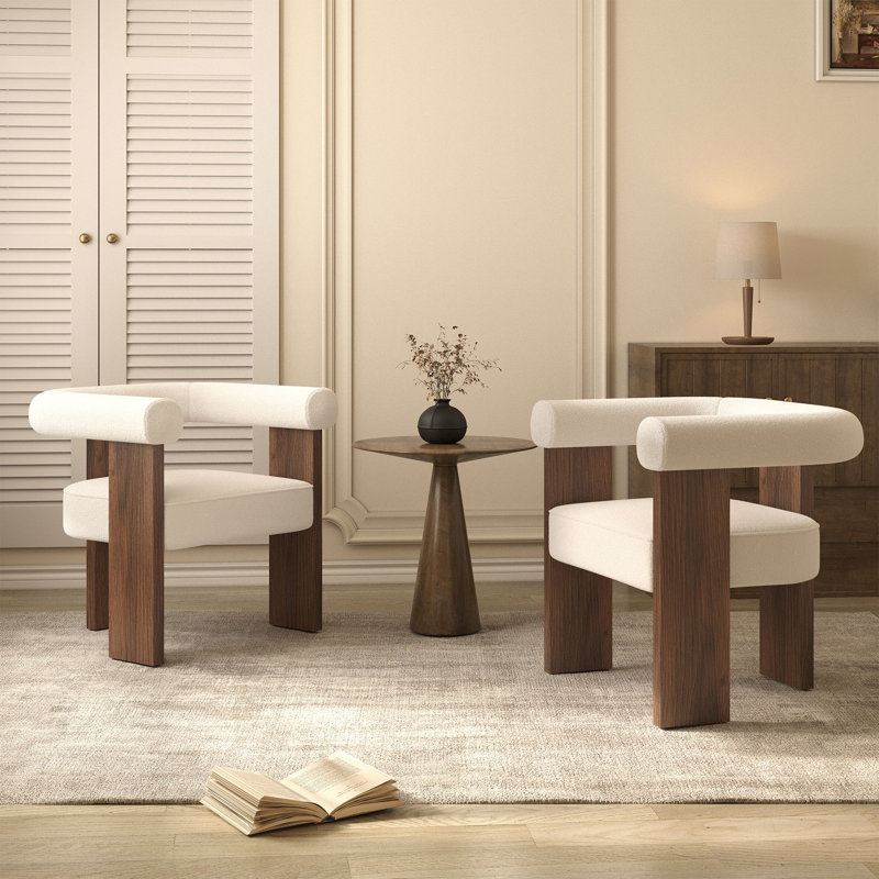 Fauteuil rembourré l 27 po Blediom, Bois brun