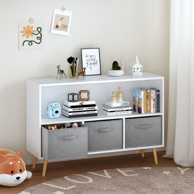 Bibliothèque pour enfants avec tiroirs pliables en tissu