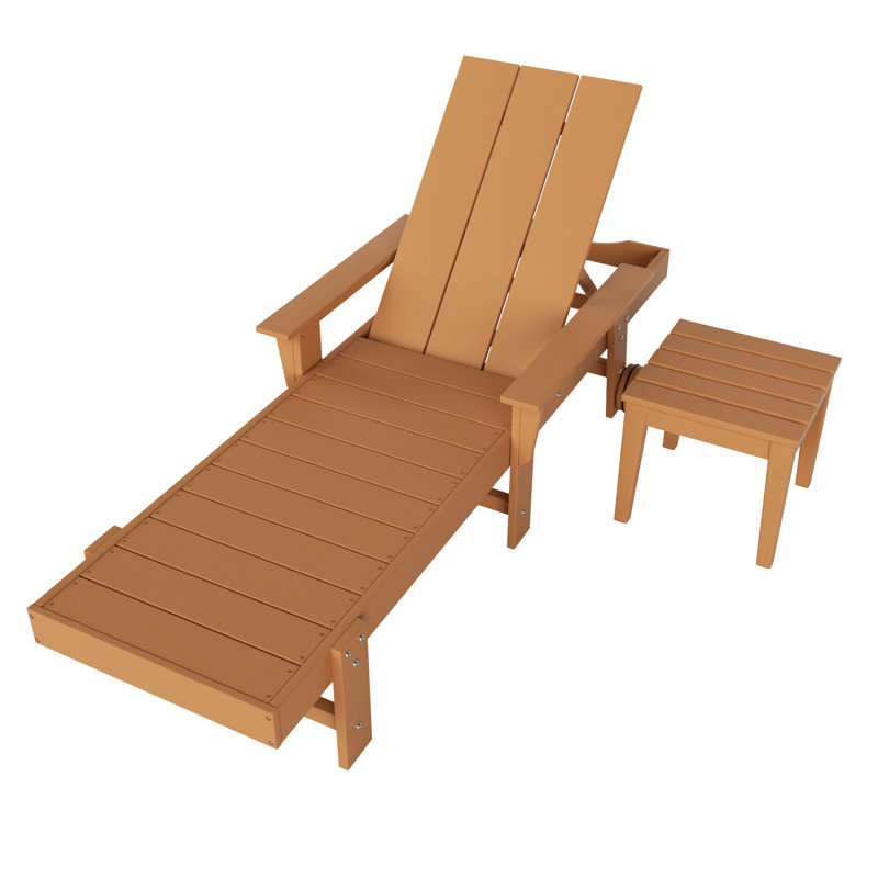 Joubert Outdoor Chaise Lounge Set with Table, Teak