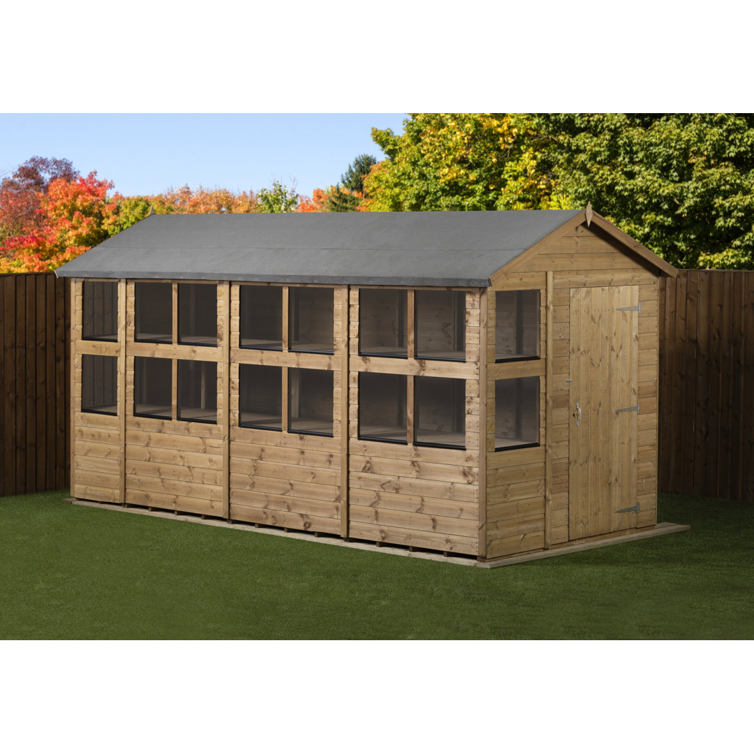 6 ft. W x 14 ft. D Solid wood Tongue & Groove Apex Garden Shed