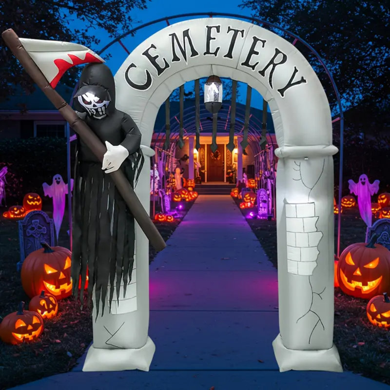 Décoration d'Halloween gonflable 8 pi avec lumières DEL effrayantes d'Halloween