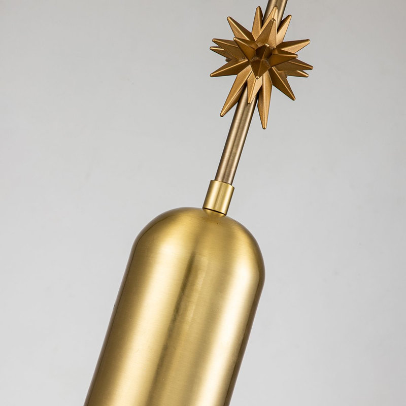 Etoile Small Aged Brass Pendant, Gold, 25.75" H x 7" W x 7" D