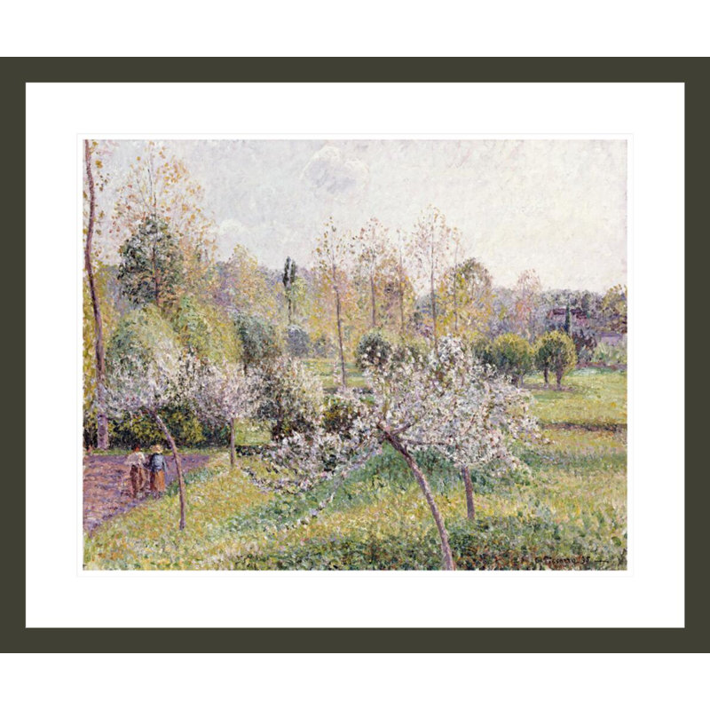Pommiers en fleur Eragny par Camille Pissarro, impression giclée sur cadre, H 23,5 po x l 27,96 po
