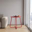 Table d'appoint ronde en acier de 45 cm (17,7 pouces) avec pieds croisés, rouge-133665419