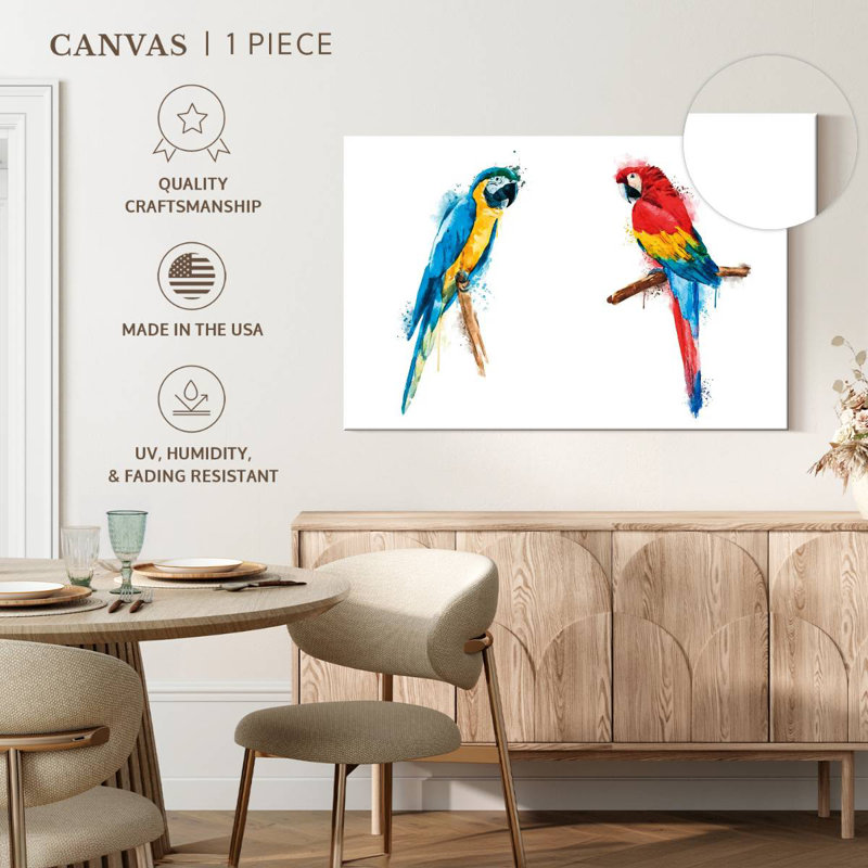 Macaw Duo Color Splash, 24" H x 36" W