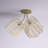 Vermont 11.5"H Gold-Colored Metal Ceiling Light with Rattan Shades