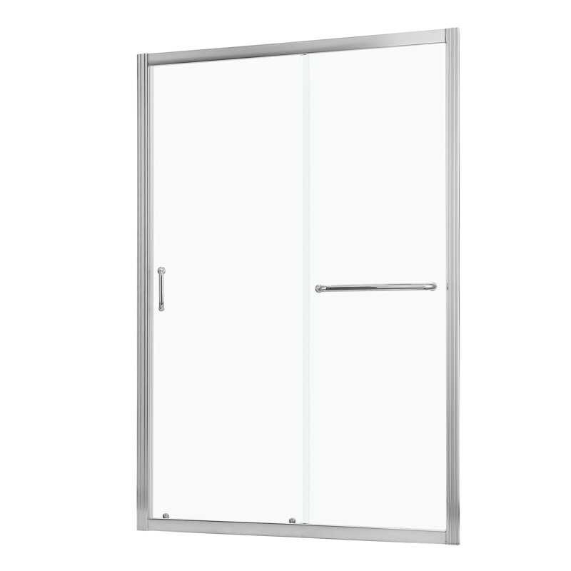 Porte de douche haut de gamme silencieuse et lisse l 60 po x H 72 po, Nickel brossé