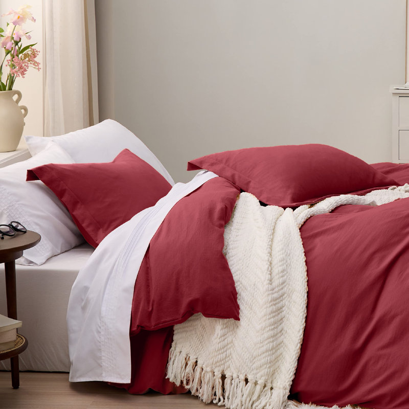 Bedsure Microfiber Duvet Cover King Size - Prewashed Cotton-Like Extra Soft Bedding Set (Set of 3), Navy
