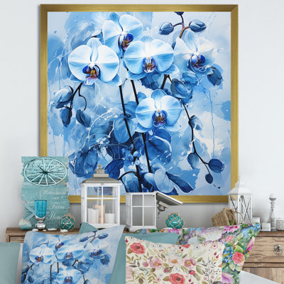 Fleurs d'orchidées bleues dans une délicate abstraction II