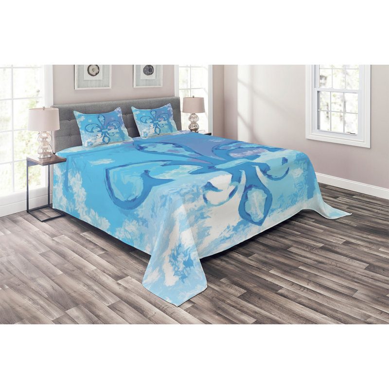 Eclectic Polyester Coverlet, King Bedspread + 2 Shams