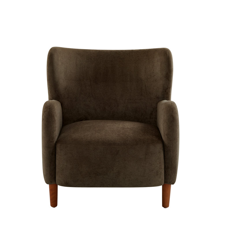 Fauteuil club à oreilles rembourré, Dark Brown