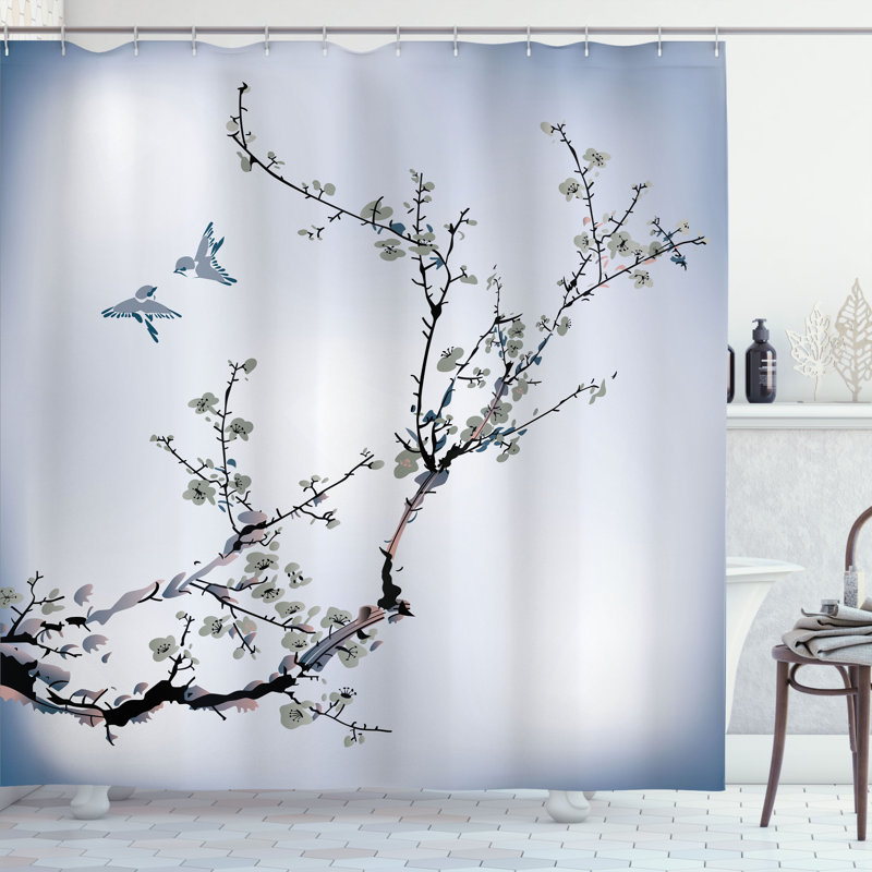 Ensemble de rideau de douche et crochets de la nature, H 84 po x l 69 po, Dusk Black