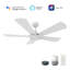 Ventilateur de plafond intelligent Winston avec télécommande, ensemble d'éclairage inclus, fonctionne avec l'assistant Google, Amazon Alexa et les raccourcis Siri.-253267833-253267836-253267839