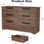 Commode 6 tiroirs pour chambre à coucher, organisateur de commode moderne avec poignées intégrées-1213411732