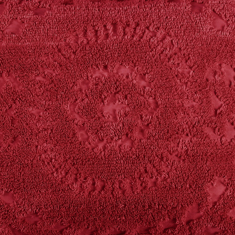 Rio 100% Cotton Chenille Tufted Bedspread, Traditional Medallion Design, Soft Breathable All-Season Machine Washable Coverlet, OEKO-TEX Certified, Queen Size, Burgundy