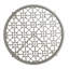 Aciamae 33 po Table basse ronde en verre argenté avec motif décoratif et base en forme de X