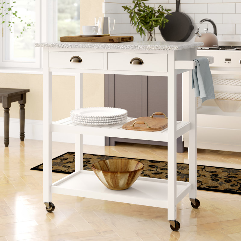 Chariot de cuisine roulant Dirazan, Blanc
