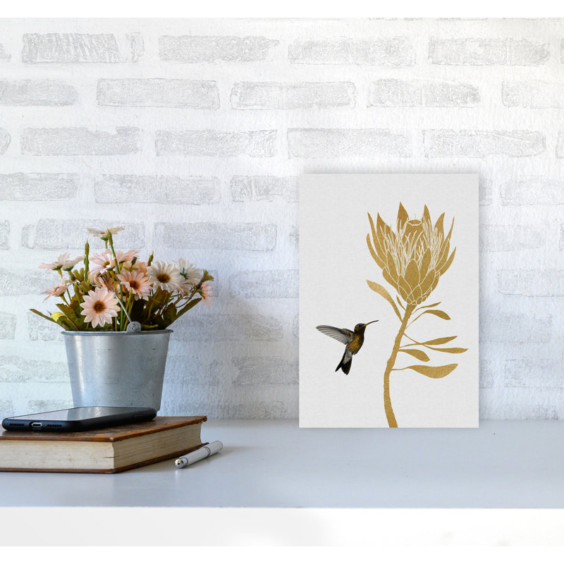 Hummingbird & Flower I - Print, No Frame, 85 cm H x 60 cm W x 1 cm D